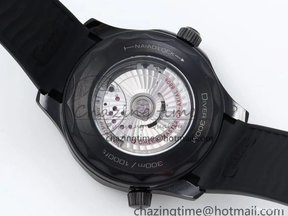 0405 Seamaster 300m 43.5mm Black Ceramic S+F 1:1 Best Edition Black Dial on Black Rubber Strap A WrinkleFree 7731